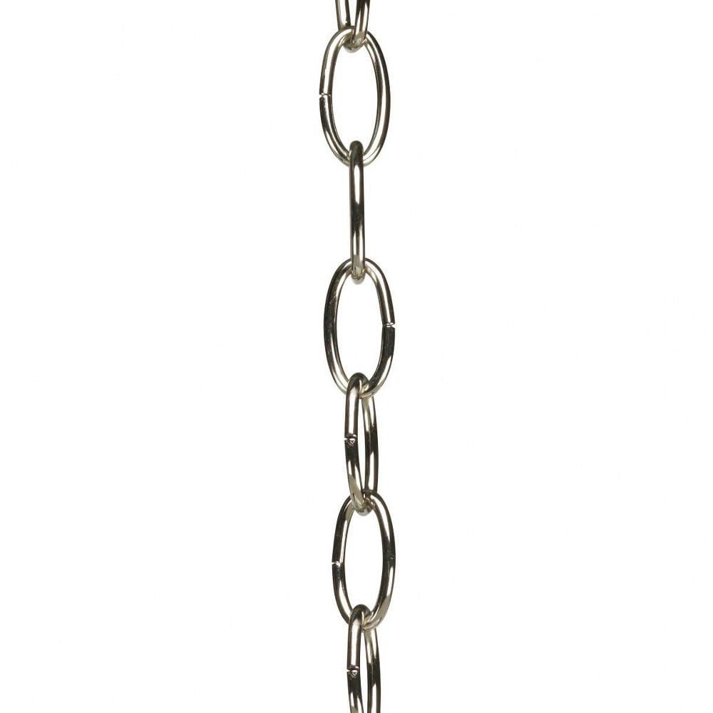 Progress Lighting Accessory Chain - 10' of 9 Gauge Chain, Indoor & Outdoor, P8757-104, Polished Nickel