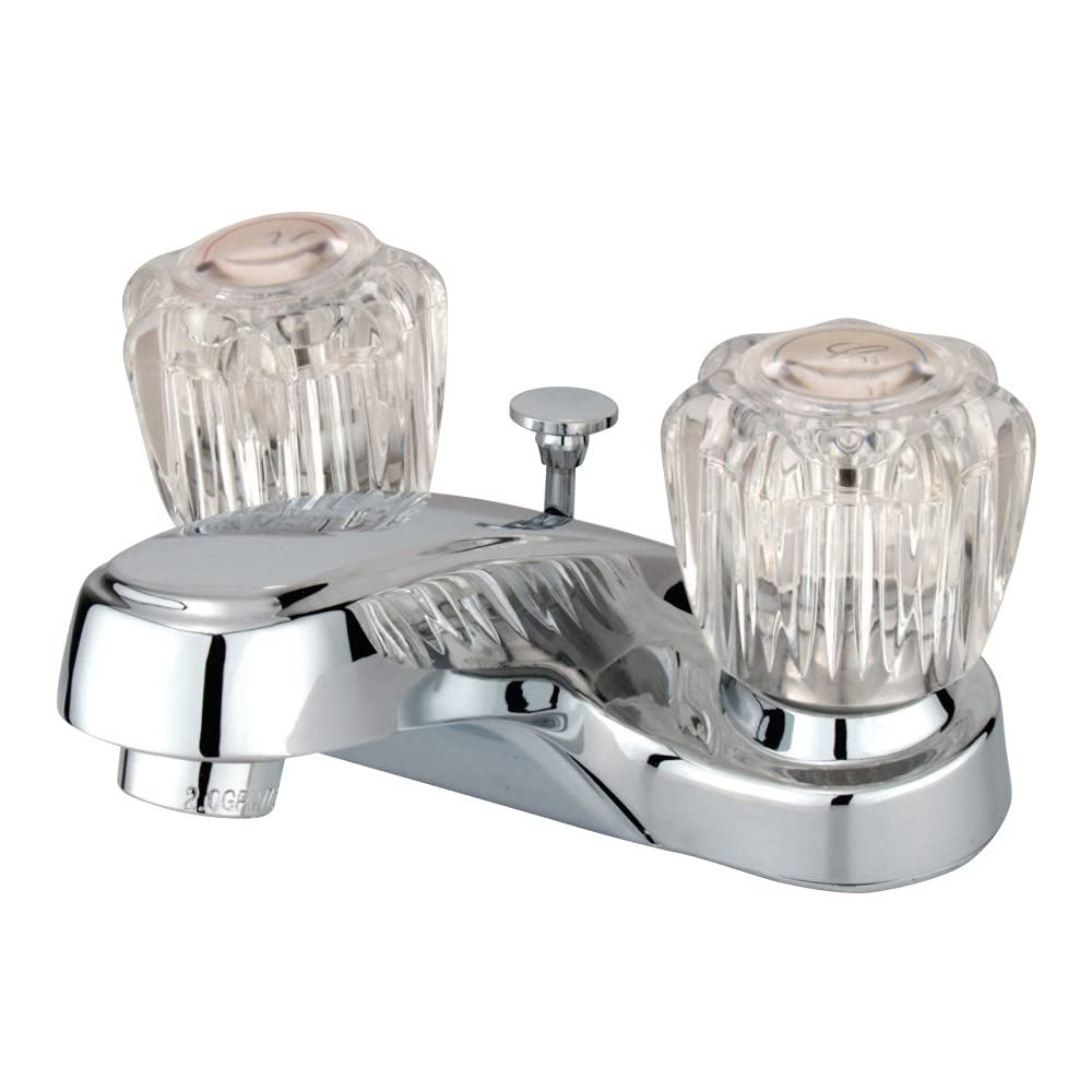Kingston Brass KB161 American Twin Acrylic Handle 4-Inch Centerset Faucet, Polished Chrome