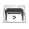 Houzer Stainless Steel 2522-8BS3-1 Glowtone Series Kitchen Sink - 25" Topmount Drop In Multipurpose Sink, Single Bowl Basin, 3 Hole, Ideal for Workstation, RV, Outdoor Kitchen, or Bar view 1