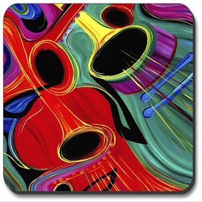 Art Plates Green Guitar Mouse Pad