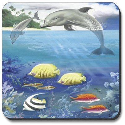 Art Plates Dolphin and Fish Mouse Pad