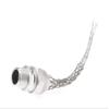 Woodhead 36273 Cable Strain Relief, Straight Male, Deluxe Cord Grip, Aluminum Body, Stainless Steel Mesh, 1-1/4" NPT Thread Size, F5 Form Size, 1.125-1.250" Cable Diameter view 1