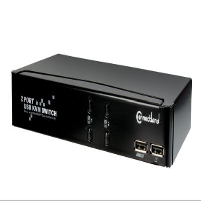 2PORTS KVM Switch Dvi VGA USB Powered Kb Mouse Audio Xp Vista