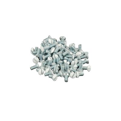 Leviton 88400-PRT 5/16in. Long 6-32 20 Pc. Thread Oval Head Milled Slot Replacement Wallplate Screw, White