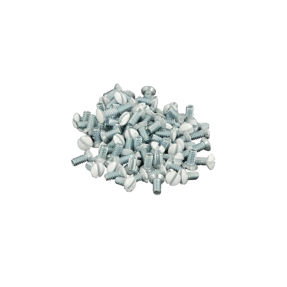Leviton 88400-PRT 5/16in. Long 6-32 20 Pc. Thread Oval Head Milled Slot Replacement Wallplate Screw, White