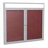 36"x60" 2-Door Satin Alum Frame w/Headliner Enclosed Flannel Letter Board, Burgundy view 1