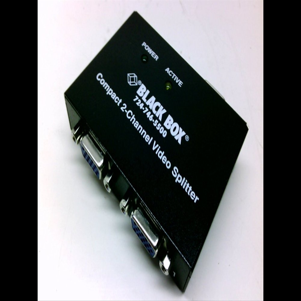 BLACK BOX NETWORK SERVICES Black Box Network Services Ac1056a-2 Compact Vga Video Splitter, 2-Channel