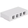 ICC 4-Port Surface Mount Box for Slim/Wide Keystone Jacks, White, 1-Pack view 1
