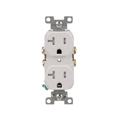 Eaton TRBR20W-BXSP 20-Amp 3-Wire 125-Volt Tamper Resistant Commercial Grade Duplex Receptacle 2-Pole, White