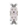 Eaton TRBR20W-BXSP 20-Amp 3-Wire 125-Volt Tamper Resistant Commercial Grade Duplex Receptacle 2-Pole, White view 1