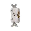 Eaton TRBR20W-BXSP 20-Amp 3-Wire 125-Volt Tamper Resistant Commercial Grade Duplex Receptacle 2-Pole, White view 2