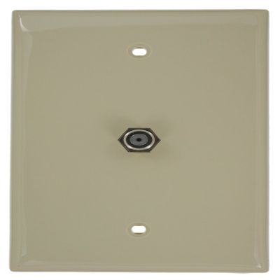 Leviton Midsize Video Wall Jack, F Connector, 40539-MI, Ivory