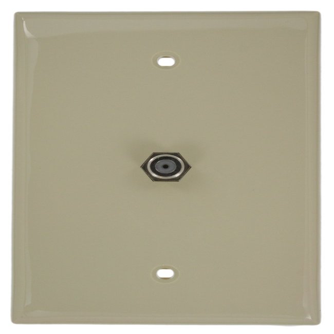 Leviton Midsize Video Wall Jack, F Connector, 40539-MI, Ivory