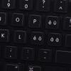 MAC Swiss MULTILINGUAL Keyboard Stickers ON Black Background view 1