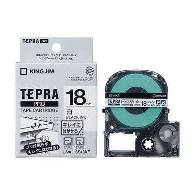 King Jim SS18KE Tepra PRO Tape Cartridge, 0.7 inches (18 mm), White
