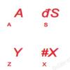 Czech Keyboard Sticker RED Letters ON Transparent Background for Computer Laptop view 1