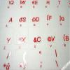 Czech Keyboard Sticker RED Letters ON Transparent Background for Computer Laptop view 3