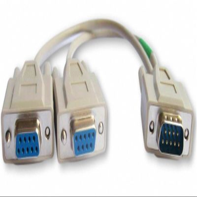 Your Cable Store 1 Foot DB9 9 Pin Serial Port Y Cable 1 Male / 2 Female RS232