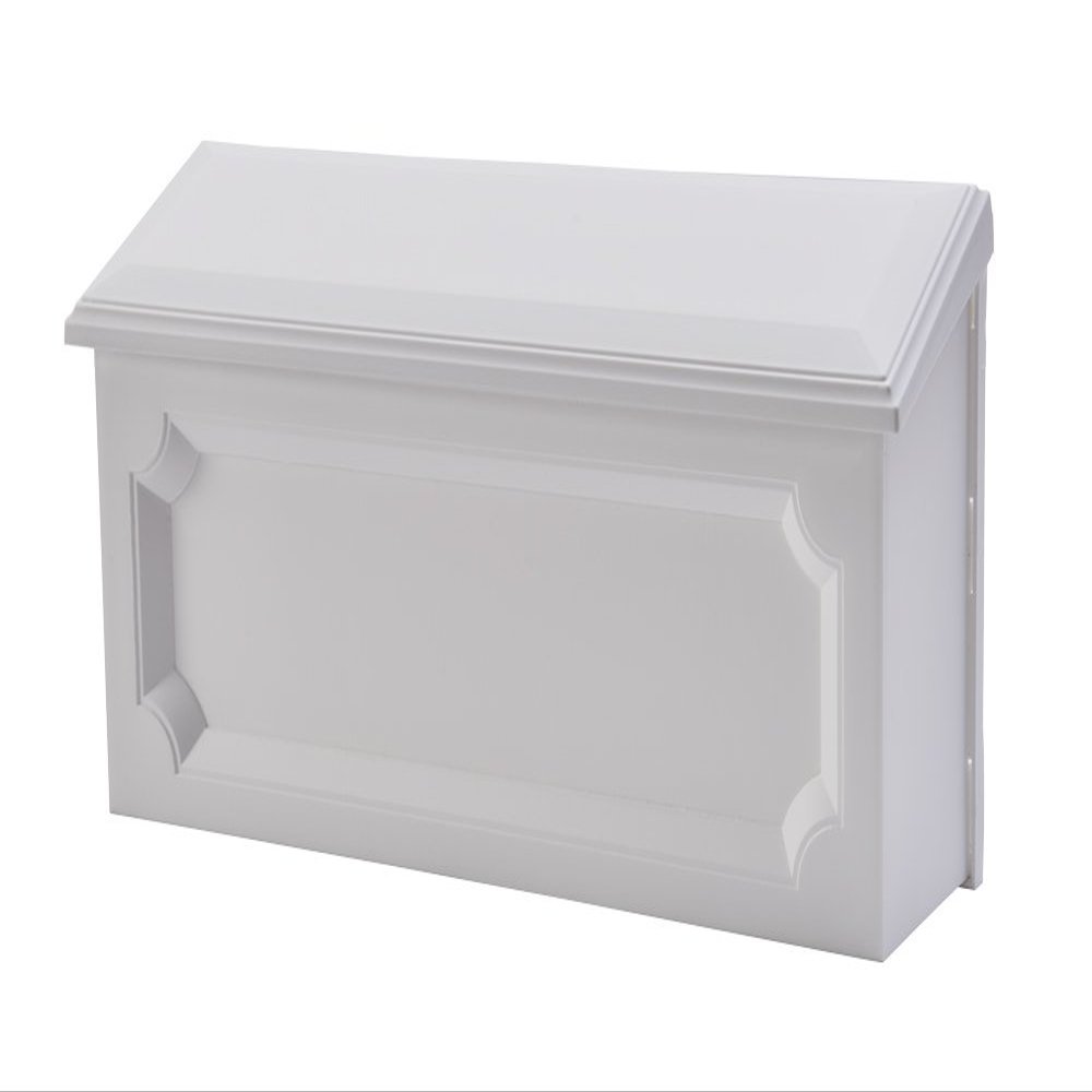 Gibraltar Mailboxes Windsor Small Capacity Rust-Proof Plastic White, Wall-Mount Mailbox, WMH00W04