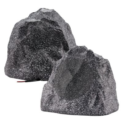 Theater Solutions 2R8G Outdoor Granite 8" Rock 2 Speaker Set for Deck Pool Spa Yard Garden
