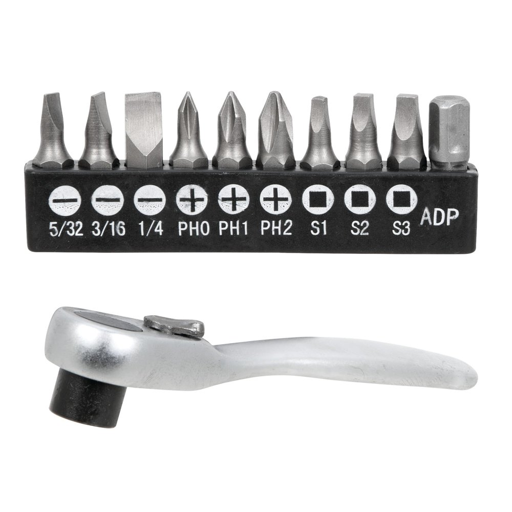 Performance Tool W9127 72-Tooth Mini Ratchet & Bit Set with Chrome Vanadium Steel Construction and 10pc Bits