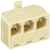 Audiovox TP6258N Modular Triplex 3 Line Jack Plug, Ivory view 1