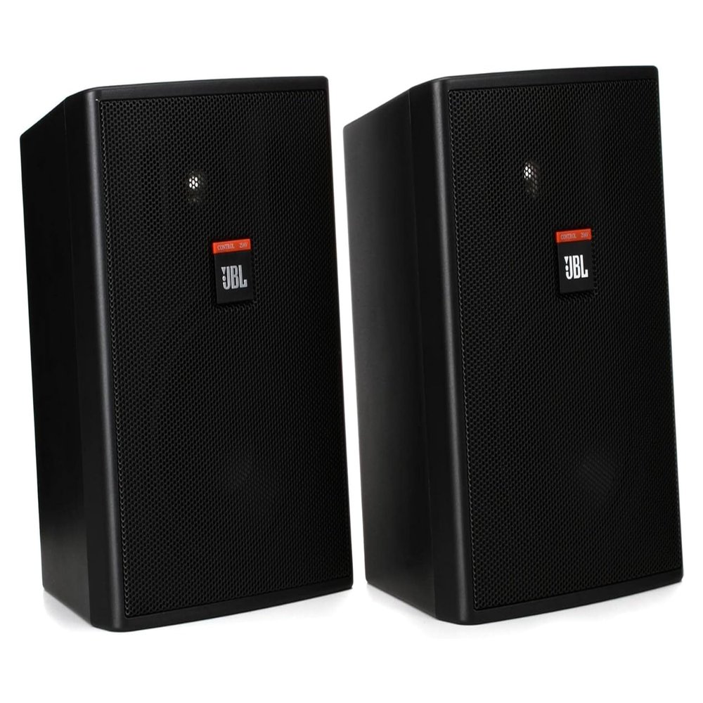 JBL Professional Control 25AV Compact Indoor/Outdoor Background/Foreground Speaker, Black, Sold as Pair