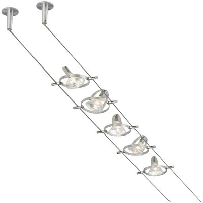 Tiella 800CBL5PN-LED, Accent Electronic Low Volt Surface Track Lighting Kits, LED Compatible, Nickel