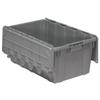 Akro-Mils 39160 Industrial Plastic Storage Tote with Hinged Attached Lid, (27-Inch L by 17-Inch W by 12-Inch H), Gray, (4-Pack) view 1