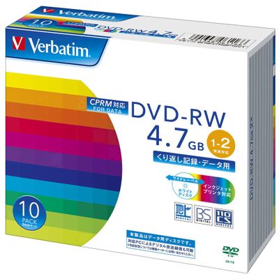 Mitsubishi Chemical Media Verbatim DVD-RW (CPRM) 4.7 GB Repeated Record For 1 2 X Speed 5 mm Case of 10 dhw47ndp10 V1