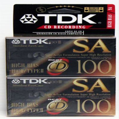 TDK SA100 High Bias IECII/TYPEII 2 pack Cassette Tapes