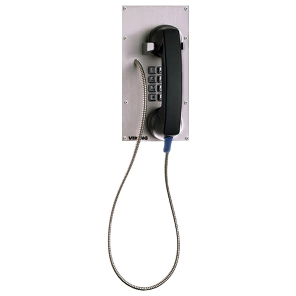 Viking K-1900-8-EWP Hot-line Vandal Resistant Stainless Steel Panel Phone With Armored Cable And Stainless Steel Keypad With Enhanced Weather Protection [ewp]