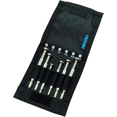 Hozan D-20 Six Piece Precision Screwdriver Set with Pouch: Silver