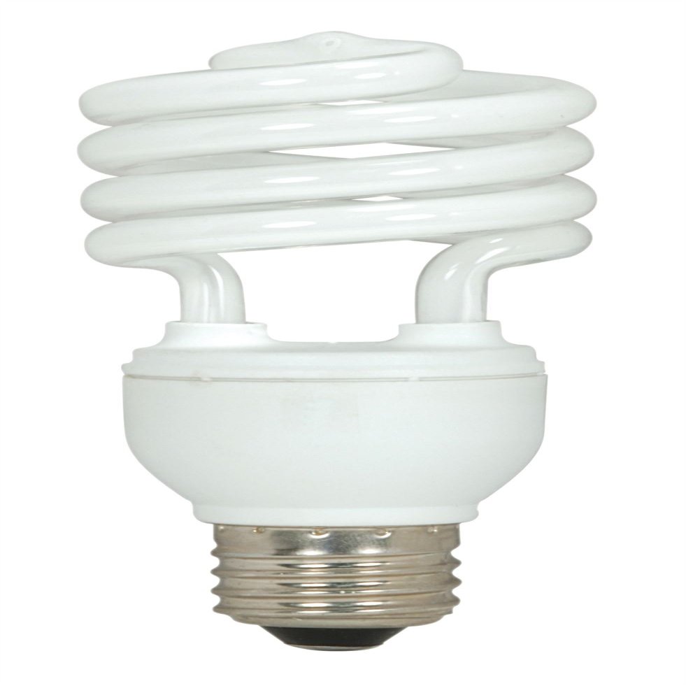 Satco S6273 18 Watt T2 Mini Spiral 5000K Natural Light Compact Fluorescent Light Bulbs - 3 per Package