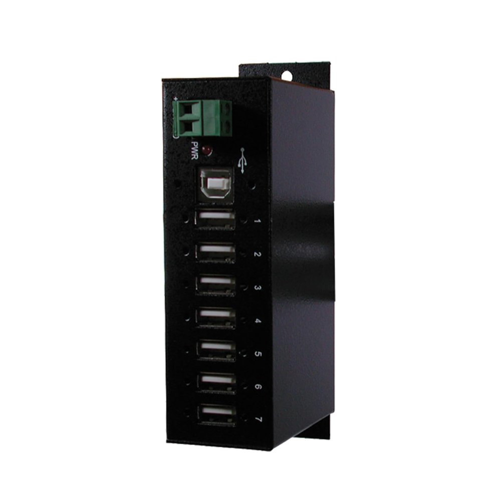 EXSYS Hub USB 2.0 Pour utilisation en industrie,7 Ports avec