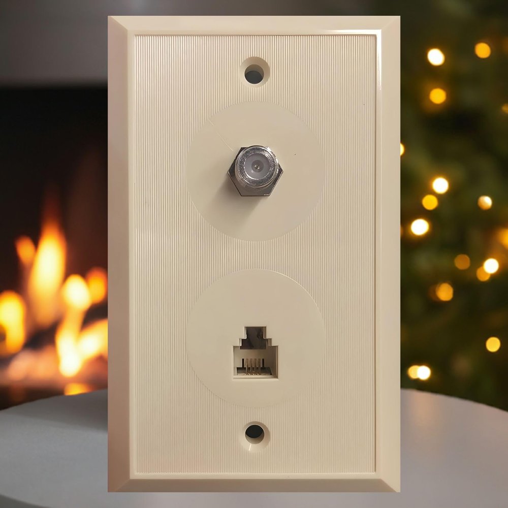 $19.90/20p R.J. Enterprises- Coaxial and Telephone Wall Plate for TV & Phone Wall Plate (20p/per Bag)