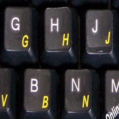 Brazilian- PORTUGUESSE Transparent with Yellow Lettering Keyboard Stickers for LAPTOPS Desktop Computers Keyboards