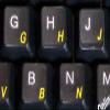 Brazilian- PORTUGUESSE Transparent with Yellow Lettering Keyboard Stickers for LAPTOPS Desktop Computers Keyboards view 1