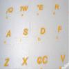 Brazilian- PORTUGUESSE Transparent with Yellow Lettering Keyboard Stickers for LAPTOPS Desktop Computers Keyboards view 3