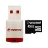 Transcend 4 GB microSDHC Class 2 Flash Memory Card with USB Card Reader TS4GUSDHC2-P3 (Black) view 1