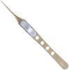 ALLEX Japanese Titanium Tweezers Precision Fine Point (Straight Titanium Coating), Made in JAPAN, Pointy Craft Tweezers for Crafting, Hobby, Jewelry Detail Work, Japanese Stainless Steel, Gold view 1