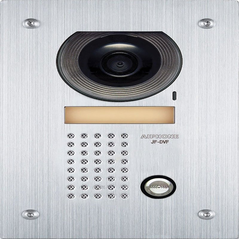 Aiphone JF-DVF Flush-Mount Audio/Video Door Station for JF Series Intercom System, Stainless Steel Faceplate