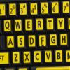 English US Large Lettering (Upper CASE) Keyboard Label Yellow BACKGROUBD Non Transparent for Computer LAPTOPS Desktop view 4