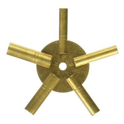 SE Brass Clock Winding Key 5-in-1 Odd Sizes- Durable Universal Clock Key for Efficient Winding - JT6335
