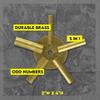 SE Brass Clock Winding Key 5-in-1 Odd Sizes- Durable Universal Clock Key for Efficient Winding - JT6335 view 4