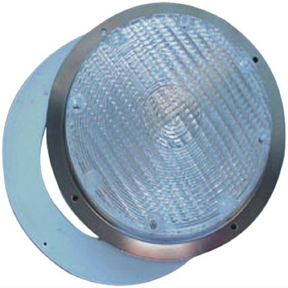 Fasteners Unlimited 007-42 WHT Base 8.75" Diameter White Base Clear Security Light