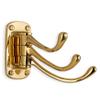 Smedbo Triple Coat Hook 3 1/4", Polished Brass view 1