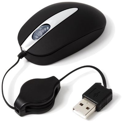 Groovy GM-OP810BK Retractable Optical Mouse, Black