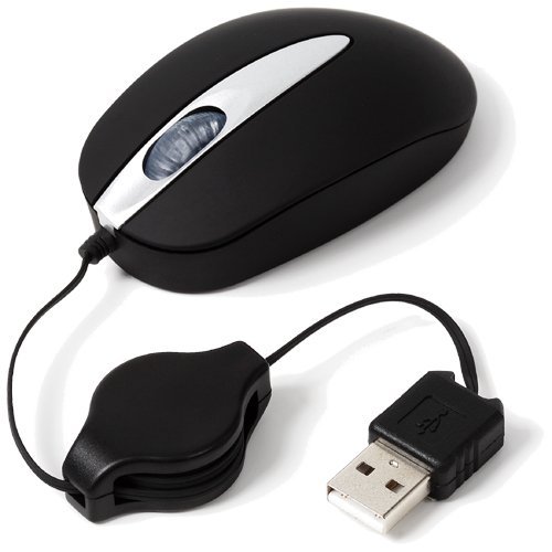 Groovy GM-OP810BK Retractable Optical Mouse, Black
