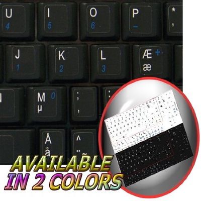 4Keyboard Danish Netbook Keyboard Stickers Black Background